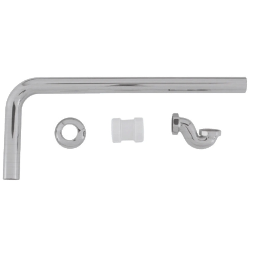 BC Designs Brushed Chrome Exposed Low Bath Trap & Adaptor Cut Out